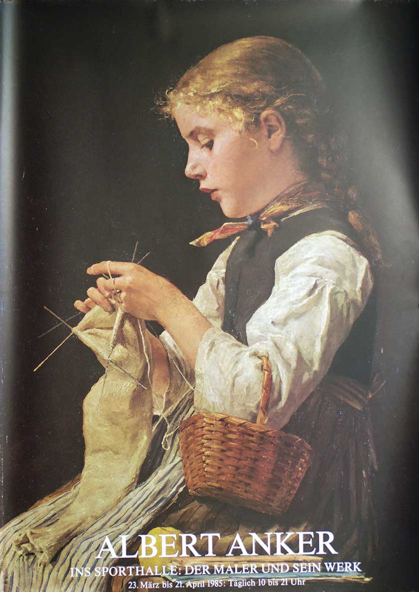 Albert Anker, Strickendes Mädchen, 1884