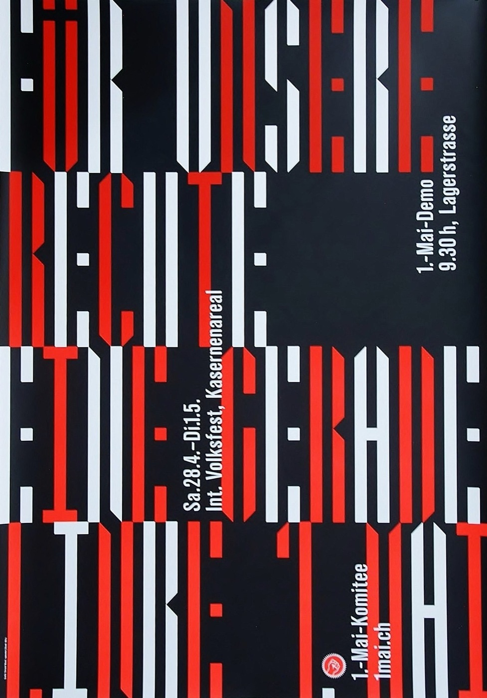 Für unsere Rechte eine gerade Linie. 1. Mai-Demo