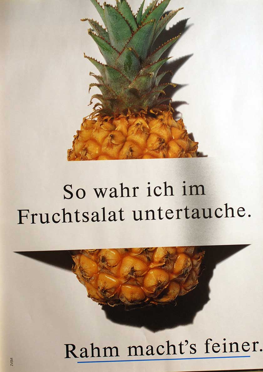So wahr ich im Fruchtsalat untertauche.