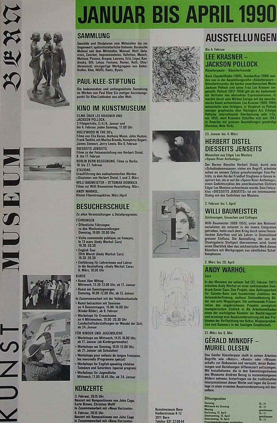 Pollock, Distel, Baumeister, Warkol und Minkoff